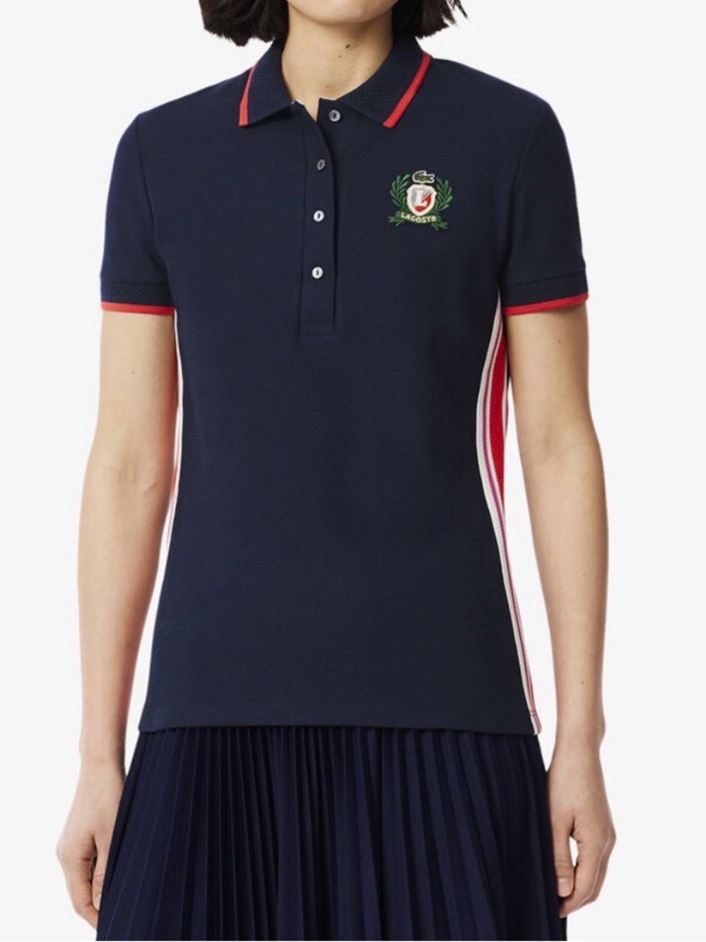 NWT Lacoste Made in France Slim Fit Heritage Polo Shirt Navy Size 40 US 8
